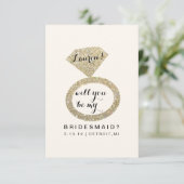 Wil je mijn bruidsmeisje Kaart - Glit Ring Fab W (Staand voorkant)