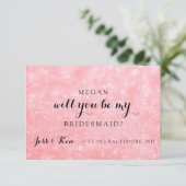 Wil je mijn bruidsmeisje Kaart - Glitter Fab (Staand voorkant)