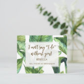 Wil je mijn bruidsmeisje kaart Palm Leaves Tropics (Staand voorkant)