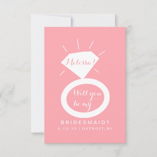 Wil je mijn bruidsmeisje Kaart - Ring Fab (Voorkant)