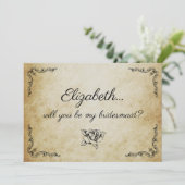 Wil je mijn bruidsmeisje kaart zijn? (Staand voorkant)