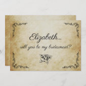 Wil je mijn bruidsmeisje kaart zijn? (Voorkant / Achterkant)