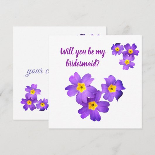 Wil je mijn bruidsmeisje kaart zijn? (Voorkant / Achterkant)