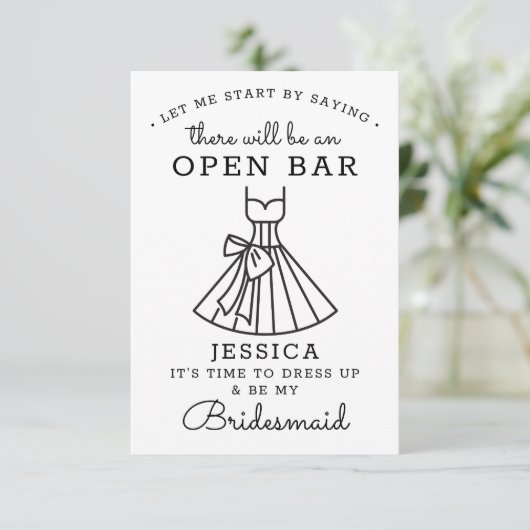 Wil je mijn bruidsmeisje Kaart zijn? (Staand voorkant)