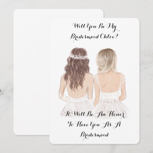 WIL JE MIJN BRUIDSMEISJE KAART ZIJN? (Voorkant / Achterkant)