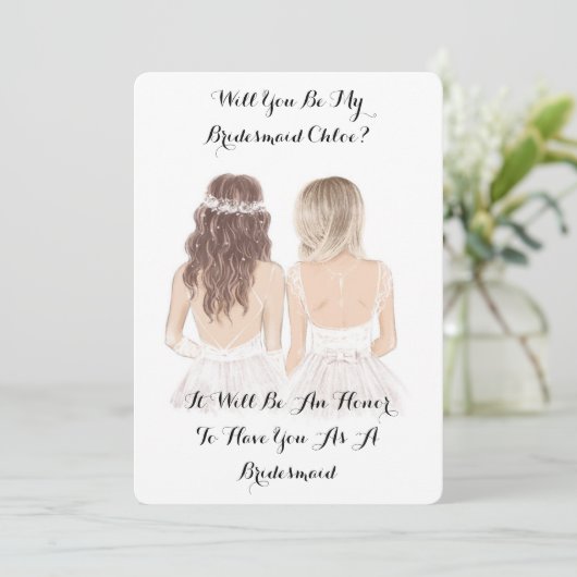 WIL JE MIJN BRUIDSMEISJE KAART ZIJN? (Staand voorkant)