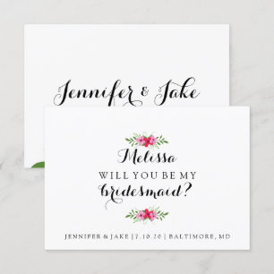 Wil je mijn bruidsmeisje Kaart zijn - Flower Girls