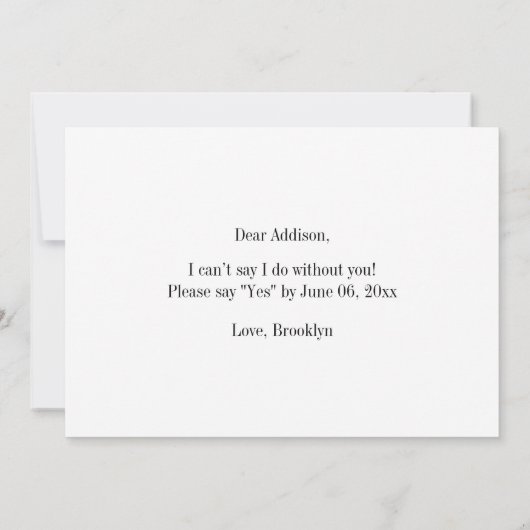 Wil Je Mijn Bruidsmeisje Kaarten Rode Bloemen (Achterkant)