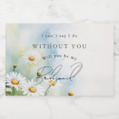 Wil je mijn bruidsmeisje madeliefjes zijn? sparkling wijnetiket (Enkel label)