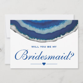 Wil je mijn bruidsmeisje marine blauwe bruiloft ag kaart