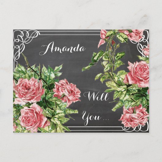 Wil je mijn bruidsmeisje ? mijn bruidsmeisje zijn, uitnodiging briefkaart (Voorkant)