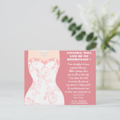 Wil je mijn bruidsmeisje ? mijn bruidsmeisje zijn, uitnodiging briefkaart (Staand voorkant)