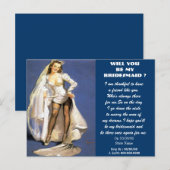 Wil je mijn bruidsmeisje ? mijn bruidsmeisje zijn, uitnodiging briefkaart (Voorkant / Achterkant)