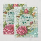 Wil je mijn bruidsmeisje ? mijn bruidsmeisje zijn, uitnodiging briefkaart (Voorkant / Achterkant)