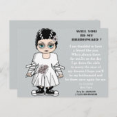 Wil je mijn bruidsmeisje ? mijn bruidsmeisje zijn, uitnodiging briefkaart (Voorkant / Achterkant)