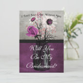 Wil je mijn bruidsmeisje Paarse gepersonaliseerde Kaart (Staand voorkant)