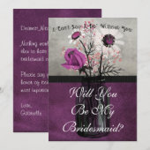 Wil je mijn bruidsmeisje Paarse gepersonaliseerde Kaart (Voorkant / Achterkant)
