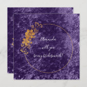 Wil je mijn bruidsmeisje Paarse Violet Velvet zijn Kaart (Voorkant / Achterkant)