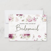 Wil je mijn bruidsmeisje pioenroze bloemen zijn? (Voorkant)