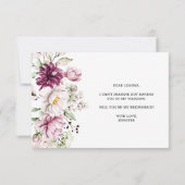 Wil je mijn bruidsmeisje pioenroze bloemen zijn? (Achterkant)