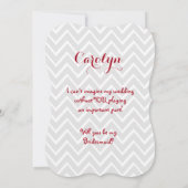 Wil je mijn bruidsmeisje rode jurk A01A Kaart (Achterkant)