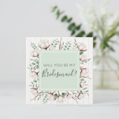 Wil je mijn bruidsmeisje rustieke zuidelijke katoe kaart (Staand voorkant)