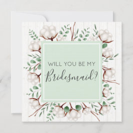 Wil je mijn bruidsmeisje rustieke zuidelijke katoe kaart