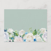 Wil je mijn bruidsmeisje Sage Green Blue Floral zi Uitnodiging Briefkaart (Achterkant)