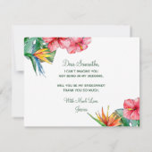 Wil je mijn bruidsmeisje Tropical Hawaiian Floral Kaart (Achterkant)
