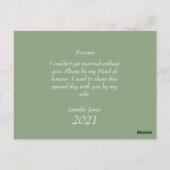 Wil je mijn bruidsmeisje uitnodigen? briefkaart (Achterkant)