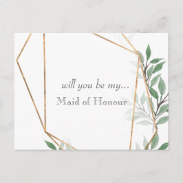 Wil je mijn bruidsmeisje uitnodigen? briefkaart