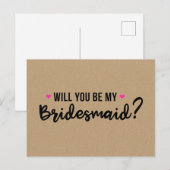 Wil je mijn bruidsmeisje uitnodigen Kaart zijn? (Voorkant / Achterkant)