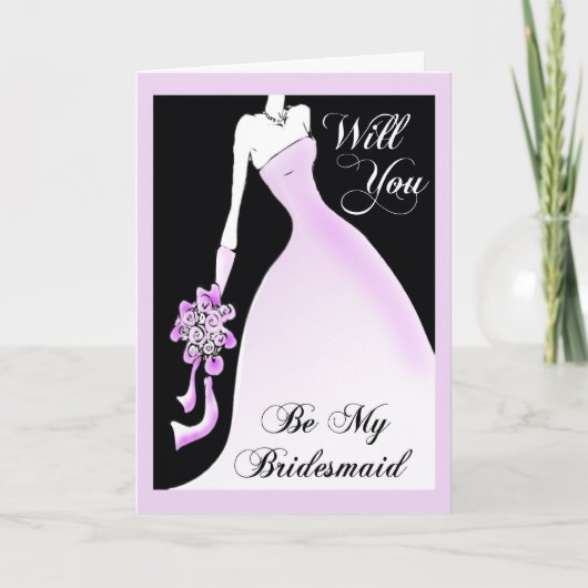 Wil je mijn bruidsmeisje uitnodigen Kaart zijn? (Voorkant)