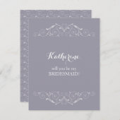 Wil je mijn bruidsmeisje Victoriaans wervelingen z Kaart (Voorkant / Achterkant)
