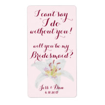 Wil je mijn bruidsmeisje voorstel wijn label