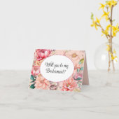 Wil je mijn bruidsmeisje voorstelkaart zijn? kaart (Gele Bloem)