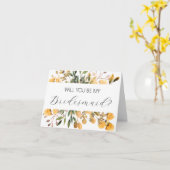 Wil je mijn bruidsmeisje voorstelkaart zijn? kaart (Gele Bloem)