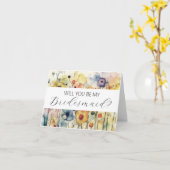 Wil je mijn bruidsmeisje voorstelkaart zijn? kaart (Gele Bloem)