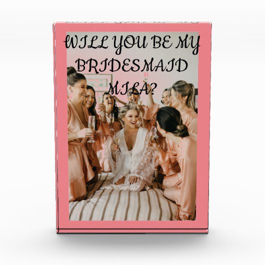 WIL JE MIJN BRUIDSMEISJE VOORSTELLEN UITNODIGING FOTOBLOKKEN (Voorkant)