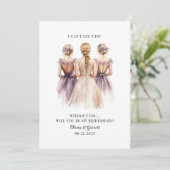 Wil je mijn bruidsmeisje Waterverf voorstel Kaart (Staand voorkant)