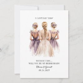 Wil je mijn bruidsmeisje Waterverf voorstel Kaart