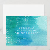 Wil je mijn bruidsmeisje Waterverf wassen Kaart (Voorkant / Achterkant)