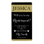 Wil je mijn bruidsmeisje wijn fles label (Voorkant)