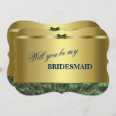 Wil je mijn bruidsmeisje zijn? Aangepaste gouden p Kaart (Voorkant / Achterkant)