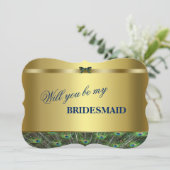 Wil je mijn bruidsmeisje zijn? Aangepaste gouden p Kaart (Staand voorkant)