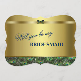 Wil je mijn bruidsmeisje zijn? Aangepaste gouden p Kaart