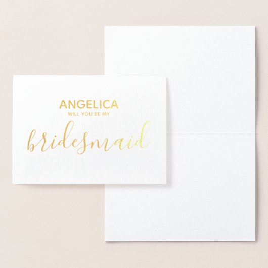 Wil je mijn bruidsmeisje zijn Aanzoekkaart wit gou Folie Kaarten (Display)