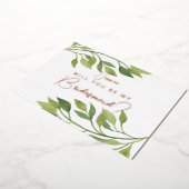 Wil je mijn bruidsmeisje zijn ansichtkaart groen b folie uitnodiging (Gedraaid)