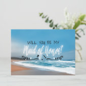 Wil je mijn bruidsmeisje zijn? | Beach Maid of Hon Kaart (Staand voorkant)