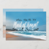 Wil je mijn bruidsmeisje zijn? | Beach Maid of Hon Kaart (Voorkant / Achterkant)